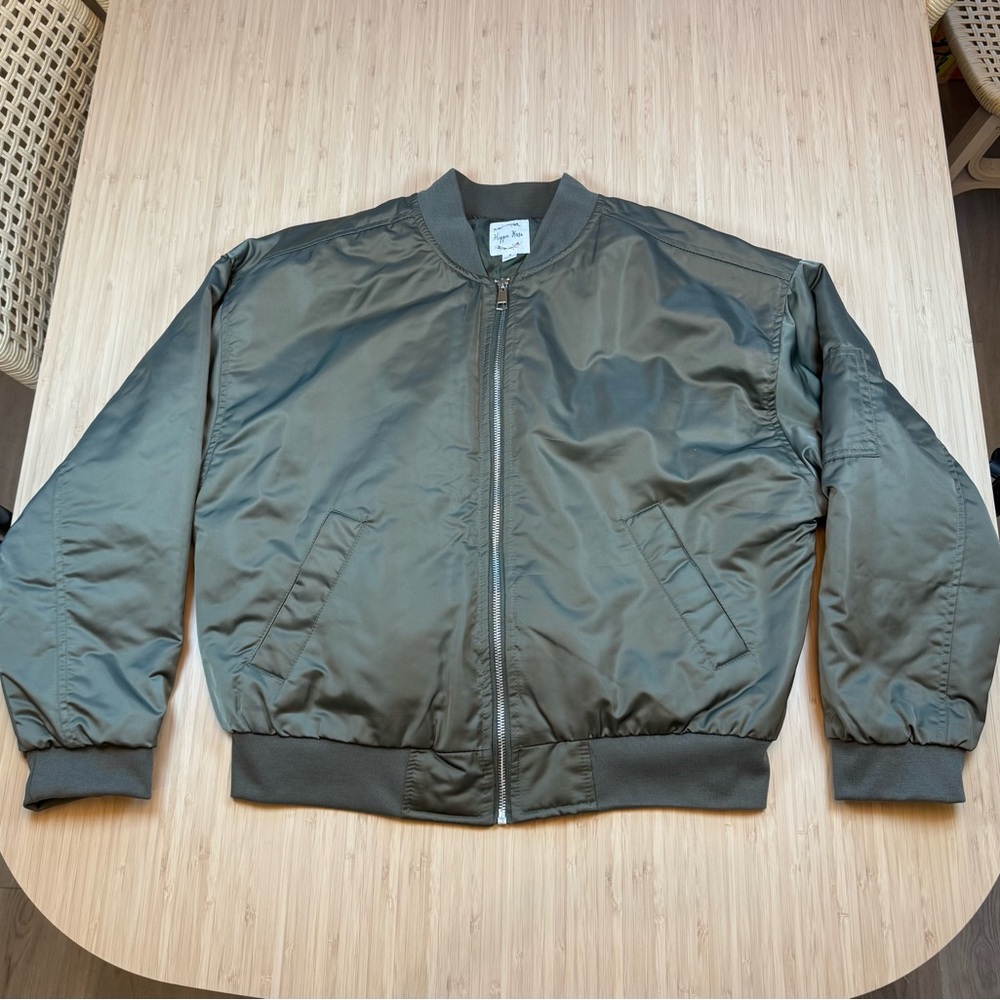 Hippie Rose Olive Army Green Bomber Jacket Sz M